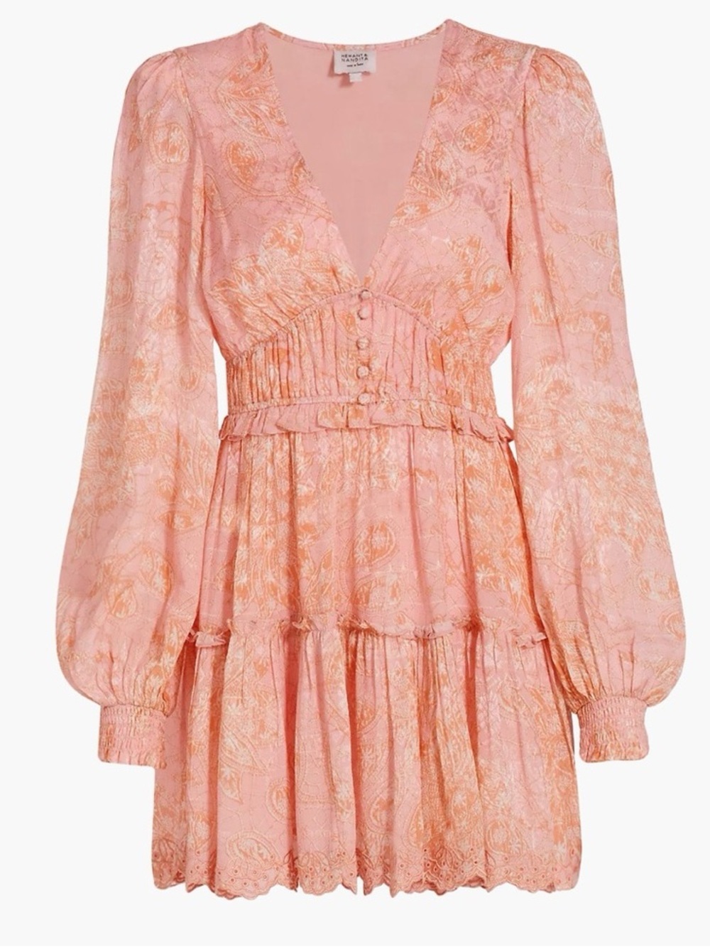 Hemant & Nandita Pakhi V-Neck short tiered dress